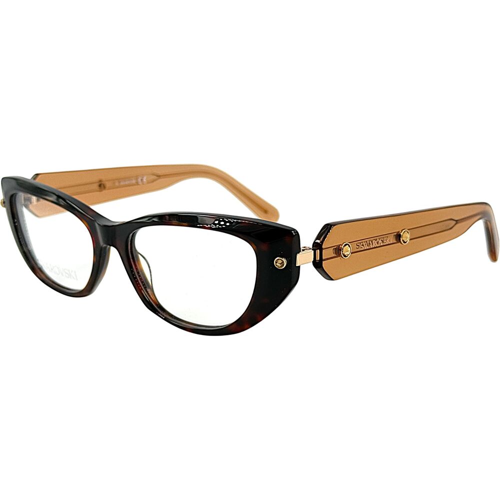 Swarovski SK5476 Womens Plastic Eyeglass Frame 052 Dark Havana 53-16